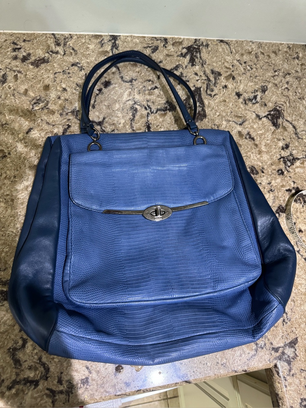 Coach Madison Embossed Lizard Large Madeline East/West Satchel (Style 25236